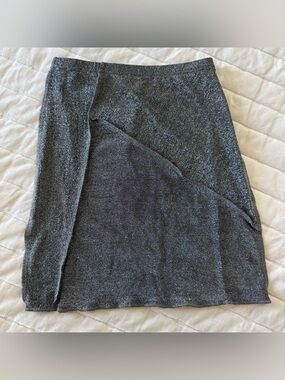 Lambert metallic silver black stretch bandeau tube top Size S summer festival